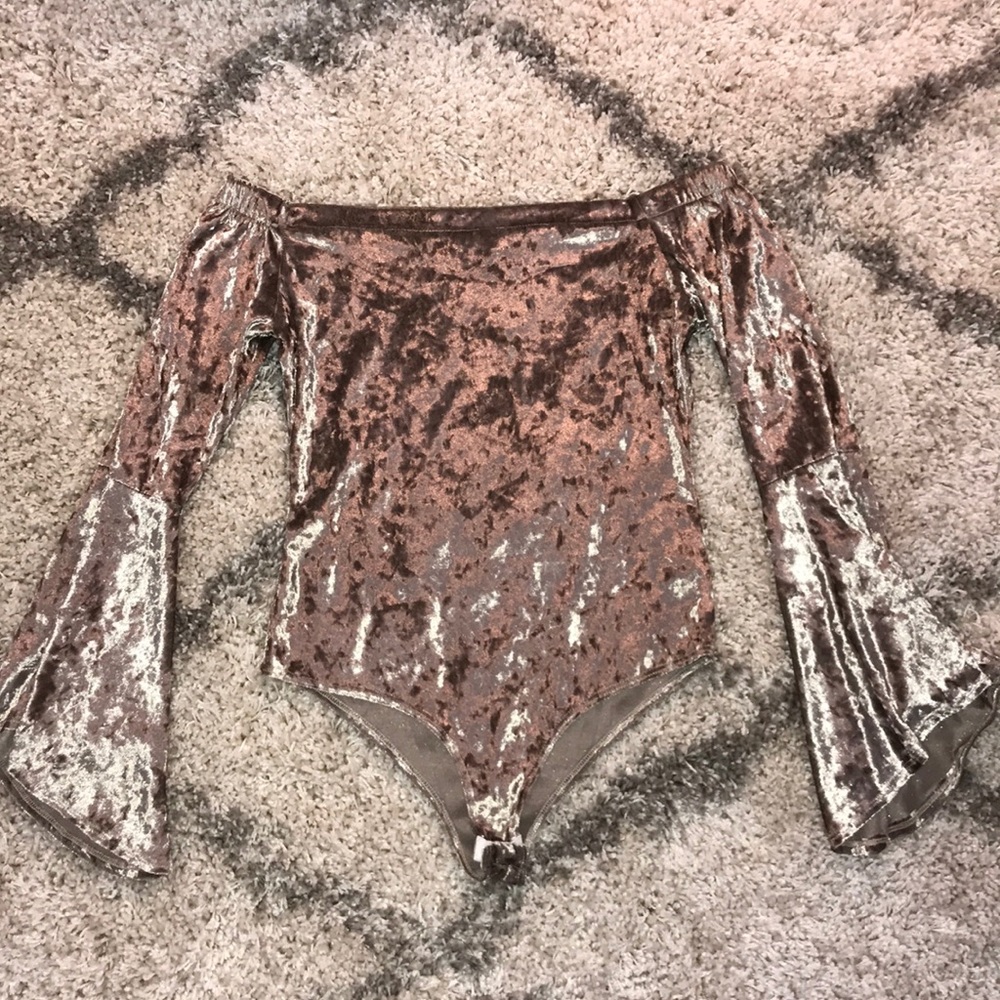 Trendy off the shoulder velvet top